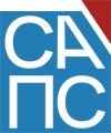 Лого је у облику вертикално оријентисаног правоугаоника плаве боје у којем су уписана стилизована бела слова С, А, П и С, у два реда, по два слова у реду. Квадрат је засечен у горњем десном углу троуглом црвене боје